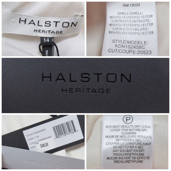 HALSTON Ruffled Crepe Halter Neck Mini Shift Dress Open Back Women’s Size 14 - Picture 10 of 10